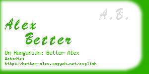 alex better business card